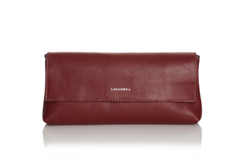 Baguette de Lacambra granate bolso modulable en blandolera o asa corta